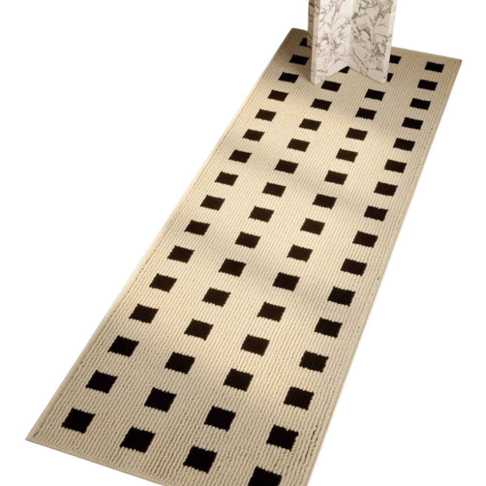 พรม MJHOMEDESIGNS BEDSIDE CARPET 61 ขนาด 60 X 180 ซม. ดำ-ครีม_0